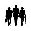 Mafia silhouette vector, Detective silhouette vector isolated on white background