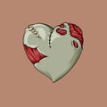 The Cursed Heart #3 - Zombie Heart Royalty Free Stock Photo