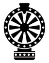 Wheel of fortune black icon. Vector clipart isolated on white background. Royalty Free Stock Photo