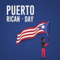 Puerto Rican Day. Independence and freedom happy holiday Festival concept. Vector illustration.