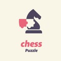 Chess Puzzle Logo Royalty Free Stock Photo