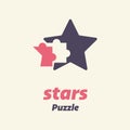 Star Puzzle Logo Royalty Free Stock Photo