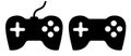 Gamepad. Wireless and wired gamepad. Vector black icon.
