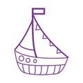 Sailing boat isolated icon vector illustration design, vector illustration graphic. coloring page series