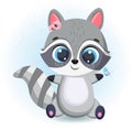 Vector a cute cartoon raccoon Royalty Free Stock Photo