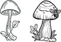 Mushroom Coloring page outline for kids