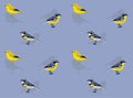 Bird Yellow Warbler Cartoon Character Seamless Wallpaper Background