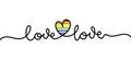 Love is love - LGBT pride slogan against homosexual discrimination. Royalty Free Stock Photo