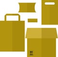Isolated illustrations of different packaging Royalty Free Stock Photo