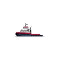 Tugboat isolated vector graphics