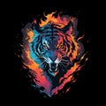 Tiger art street art style full color Royalty Free Stock Photo