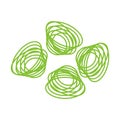 Vector illustration of a set of green rings on a white background.