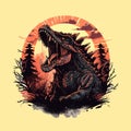 Tyrannosaurus Rex Head Illustration Vector Tshirt Design