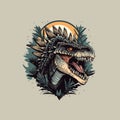 Tyrannosaurus Rex Head Illustration Vector Tshirt Design