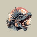 Tyrannosaurus Rex Head Illustration Vector Tshirt Design