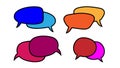 Set of colorful speech bubbles. Vector illustration isolated on white background. Royalty Free Stock Photo