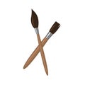 Vector realistic brushes. Element of artist tools. Art concept illustration. Painter at work.