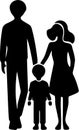 The Strength of Kinship: Serene Vector Silhouettes Celebrating Family Royalty Free Stock Photo