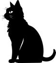 Silent Prowler: Elegant Black Cat Silhouette in Vector