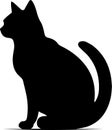 Silent Prowler: Elegant Black Cat Silhouette in Vector