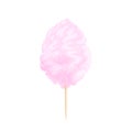 Pink cotton candy isolated on white background. Vector cartoon illustration. Royalty Free Stock Photo