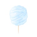Blue cotton candy isolated on white background. Vector cartoon illustration. Royalty Free Stock Photo