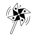 Pinwheel doodle vector Solid icon. EPS 10 file