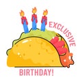 Taco doodle vector colorful Sticker. EPS 10 file