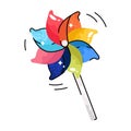 Pinwheel doodle vector colorful Sticker. EPS 10 file