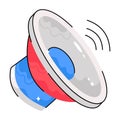 Woofer speaker doodle vector Colorful Sticker. EPS 10 file