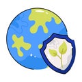 Save ecology doodle vector Colorful Sticker. EPS 10 file