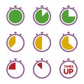 Stopwatch icons set on white background. Vector illustration. EPS10