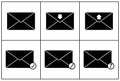 Mail icons. Envelope and check mark. Vector illustration. mailing icon set.