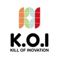 Alphabetical logo design with creative typography vector - KOI. KOI Kill Of Innovation logo idea