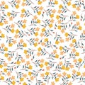 Yellow seamless flowers pattern. Perfect for wallpaper, fabric, wrapping paper and more. Royalty Free Stock Photo