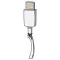 vector illustration of a damaged charger cable Royalty Free Stock Photo