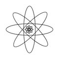 Icon Atom Black and white illustrasions Royalty Free Stock Photo