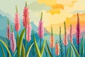 Gladioli flowers watercolor art and illustration created with ai