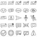 25 Icons Pack About Message and Emoticons in Line Style