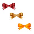 A set of bows for decorating gifts