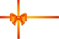 A bow of original yellow-orange color, for decorating gifts and surprises for the holidays.