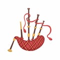 Bagpipe Scotland Traditional Music Instrument Cartoon illustration Vector Royalty Free Stock Photo