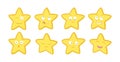 Set of star emoticons. Vector funny cute stars with different emotions.
