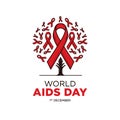 World Aids Day 1st December Vector illustration Poster