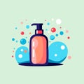 illustration of bottle with shampoo or soap Royalty Free Stock Photo