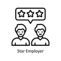 Star Employer vector outline Icon Design illustration. Business And Management Symbol on White background EPS 10 File