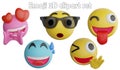 Emoji clipart element ,3D render emoji and emoticon concept isolated on white background icon set