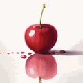Cherry Watercolor Art & Illustration on nice background AI genereted