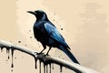 Crow Watercolor Art & Illustration on nice background AI genereted Royalty Free Stock Photo