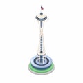 The Space Needle Observation Tower Seattle, Washington, United States. Landmark Isometric Illustration Vector